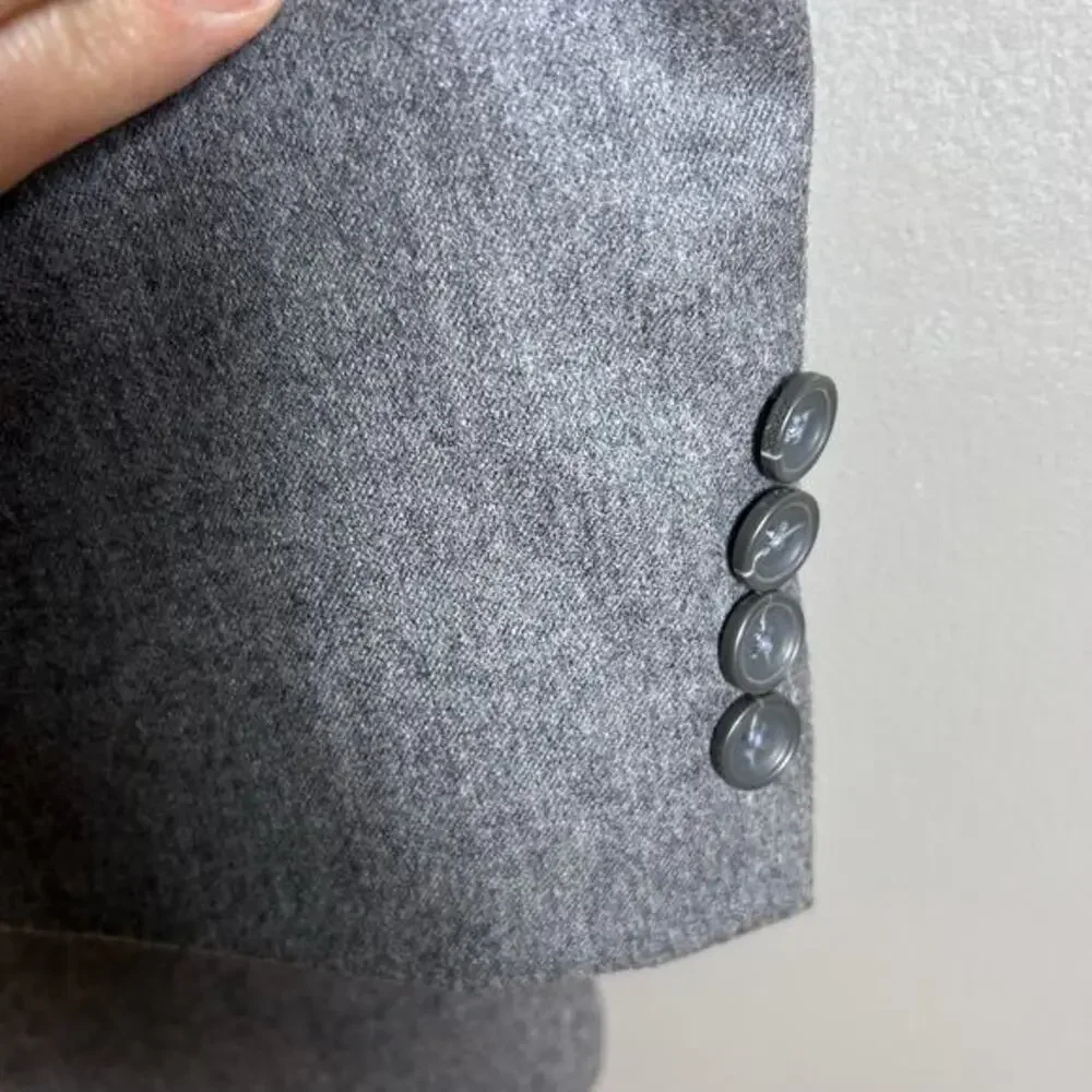 Z Zegna suit blazer pants size 42 L US‎ / 54 R Italy City gray flannel wool